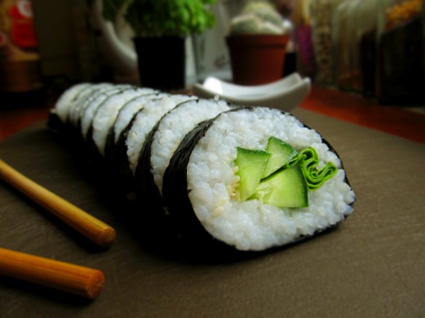 Sushi z ogórkiem, wegańskie